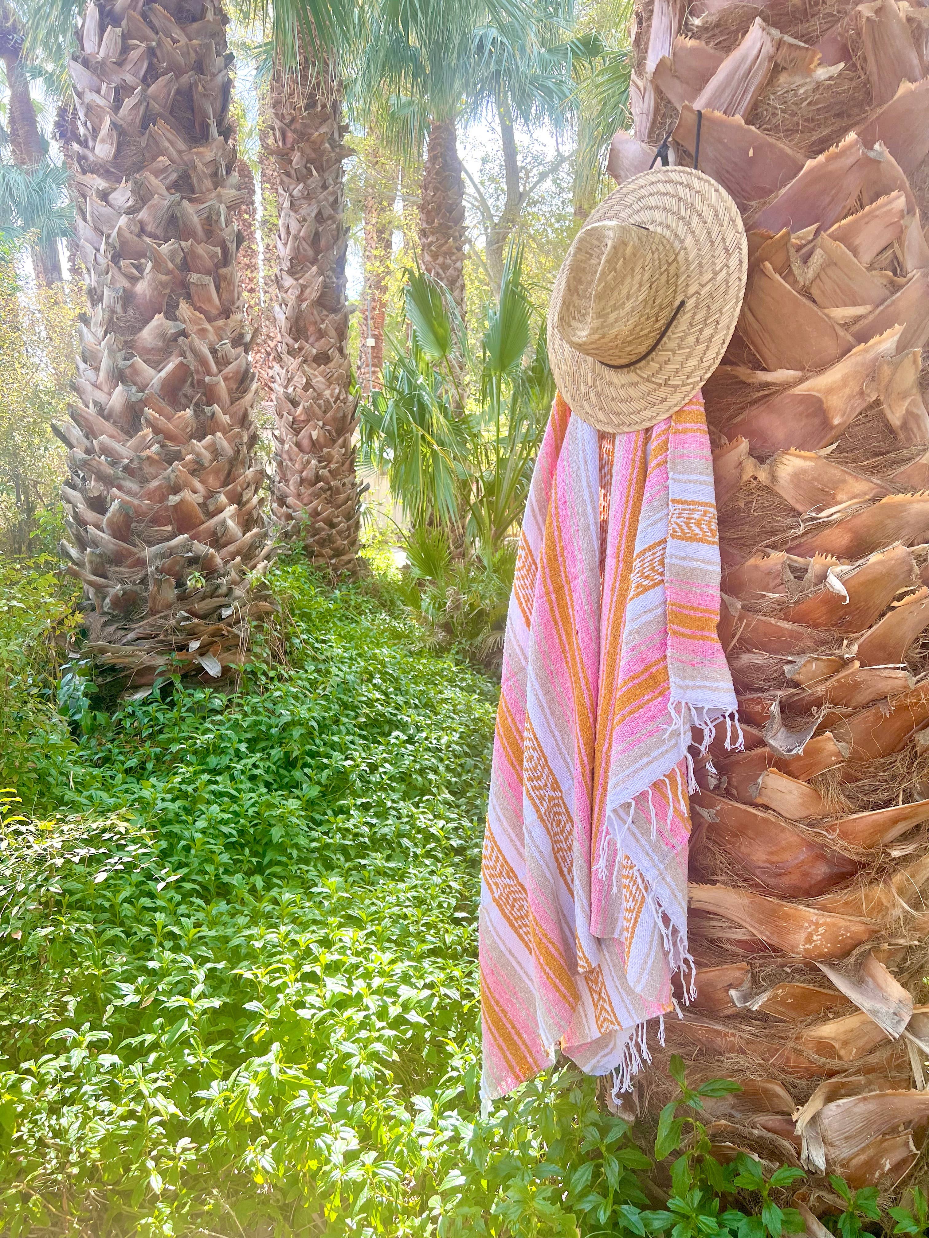 Honey Bloom Throw Blanket Handwoven Beach Towel Mexican Blanket